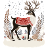 Rentier-Shirt, Boho-Weihnachts-Shirt
