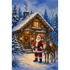 Winterwald Santa mit Rentieren