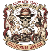 California Rebel Skull Garage