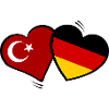 Türkei Deutschland Herzenflaggen