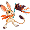 Hase mit Drachenbanner