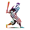 Farbenfroher Baseballspieler