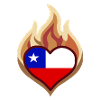 Flammenherz Chile Flagge