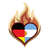 Flammendes Deutschland Argentinien Herz