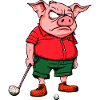 Schwein Golfspieler