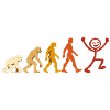 Evolution Mensch Freude Retro Design