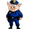 Schweine Polizei / Polizistin Schwein