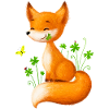 Süßer Fuchs in Kleeblättern