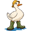 Ente mit Gummistiefeln