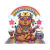 Hippie-Capybara: Frieden und Liebe