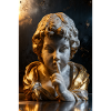 Flüsternder Cherub im goldenen Schein
