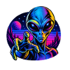 Neonalien Hand im All