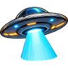 UFO Lichtstrahl Alien-Design