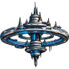 Neonring Raumstation SciFi Kunst
