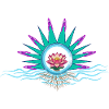 Lotus im Kreis mit Wasserwellen