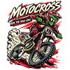 Wildes Motocross: Fahrer am Rand
