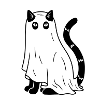Halloween Katze Gespenst - SW