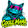 Coole Mama Katze Neon-Grafik
