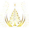 Goldene Weihnachtsbaum-Silhouette