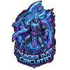 Cyberpunk Thor Neon Synthwave 3D-Schild