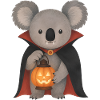 Vampirkoala und Kürbislaterne