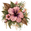 Hibiskus Leopard Gold Komposition