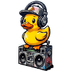 DJ-Ente mit Kopfhörern