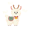 Weihnachtslama mit Glocke