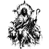 Jesus als Hirte mit Schafherde