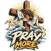 Pray More Kreuz Motiv