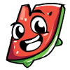 Frech-fröhliche Wassermelonen Scheibe