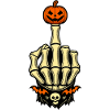 Kürbis Mittelfinger Halloween Skelett