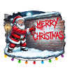 Weihnachtsmann Graffiti Merry Christmas Streetart