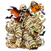 Knochenreiter: Halloween-Drache mit Kürbiskorb