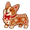 Lebkuchen-Corgi mit Schleife