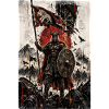 Wikingerkriegsherr mit Rotem Banner