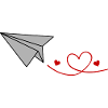 Herzflug Papierflieger