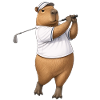 Capybara spielt Golf