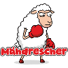 Boxendes Schaf mit Mähdrescher-Punch