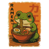 Kawaii Frosch isst Ramen Nudeln Retro
