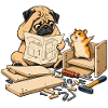 Mops & Hamster beim Heimwerken – Heimwerker