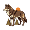 Wolf zwischen Herbsttannen