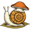 Schnecke mit Pilzhut