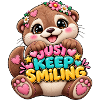 Keep Smiling Bär mit Blumenkranz