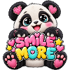 Panda Smile More Herz-Illustration