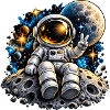 Astronaut auf Mondstein
