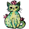 Pastell-Blumenkatzen-Skizze