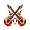 2 Gekreuzte Gitarren