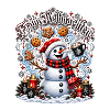 Fröhlicher Schneemann mit Kerzen