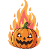 Flammender Kürbis Jack-o'-Lantern
